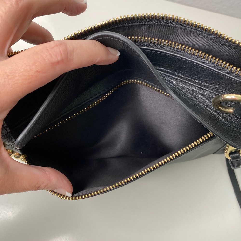 Rebecca Minkoff M.A.B. Black Leather Studded Flap Crossbody Chain Shoulder Bag - Picture 7 of 11